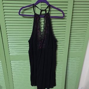 Black Lace Halter Top